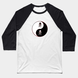 yin yang balance harmony design eastern philosophy skull Baseball T-Shirt